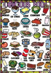 English Worksheet: Delicious FOOD! Poster 2-2