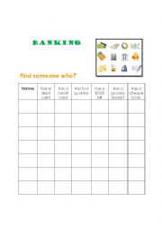 English Worksheet: Banking