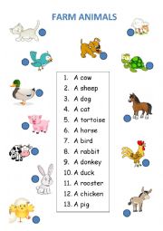 English Worksheet: Farm animals