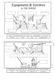 English Worksheet: House 2 - Furniture and equipments - vocabulary