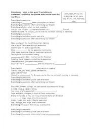 English Worksheet: Everything is Awesome!