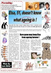 English Worksheet: STOP to AGEING !!!!  READING + comprehension questions + KEY