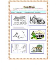 English Worksheet: Types of home