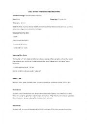 English Worksheet: daily routine course plan