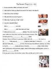 English Worksheet: The Parent Trap