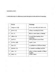 Vocab. Pre-Intermediate Worksheet 4