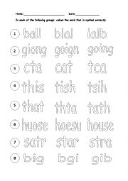 English Worksheet: Spelling