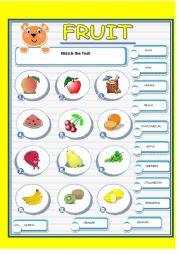 English Worksheet: FRUIT