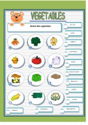 English Worksheet: VEGETABLES