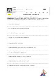 English Worksheet: Reading - The Hitchhiker