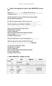 English Worksheet: The logical song by Supertramp