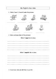 English Worksheet: Class rules