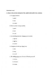 English Worksheet: Grammar In Use, Worksheet 1