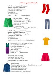English Worksheet: Clothes song