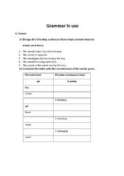 English Worksheet: Grammar In Use, Worksheet 2