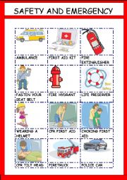 English Worksheet: SAFETY AND EMERGENCIES