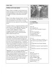 English Worksheet: Song worksheet - Mr Tembo (by Damon Albarn)