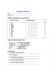 English Worksheet: Present Perfect (revision)