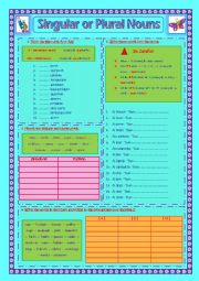 English Worksheet: Singular or Plural Nouns