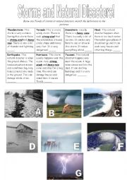 English Worksheet: Storms and Natural Disasters