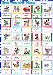 English Worksheet: Free Time with Disney Characters
