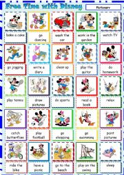 English Worksheet: Free Time with Disney Characters