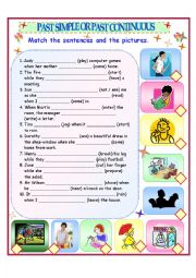 English Worksheet: Past Continuous or Past Simple