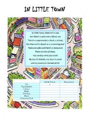 English Worksheet: In little town (there is/there are)