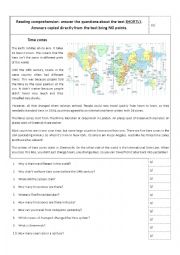 English Worksheet: Time Zones