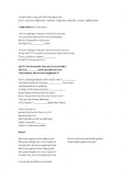 Teddy Picker - Arctic Monkeys - ESL worksheet by RoseleRamos