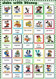 English Worksheet: Jobs with Disney Characters - Pictionary