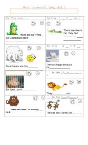 English Worksheet: what can they do?