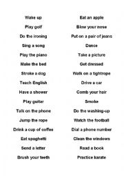 English Worksheet: Mime Game