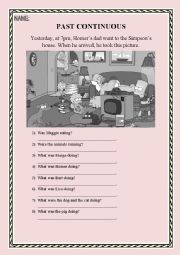 English Worksheet: Past Continuous