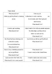 English Worksheet: Giving advice using should