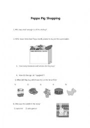English Worksheet: Peppa Pig Shopping