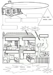 English Worksheet: Parts of the house