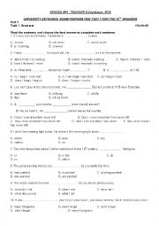 English Worksheet: UNIVERSITY ENTRANCE  EXAM PREPARATION TEST 1 FOR THE 12TH GRADERS