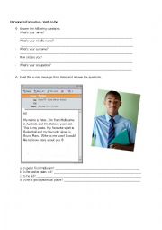 English Worksheet: Personal information