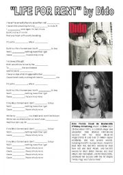 English Worksheet: LIFE FOR RENT by Dido