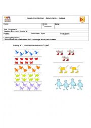 English Worksheet: diagnostic test for 1st grade