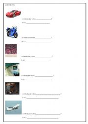 English Worksheet: Means of transportation