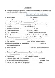 English Worksheet: Collocations Handout