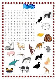 Animals Wordsearch