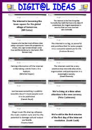English Worksheet: Speaking cards - Internet