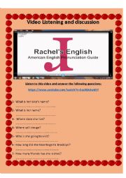English Worksheet: Video Listening and Discussion