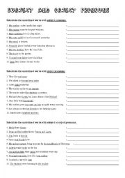 English Worksheet: Subject and object pronouns