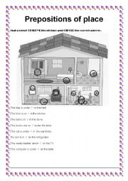 English Worksheet: Prepositions of places
