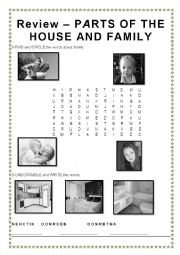 English Worksheet: Review - Pats of the house