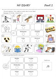 English Worksheet: Diary - Listening/Speaking Activity